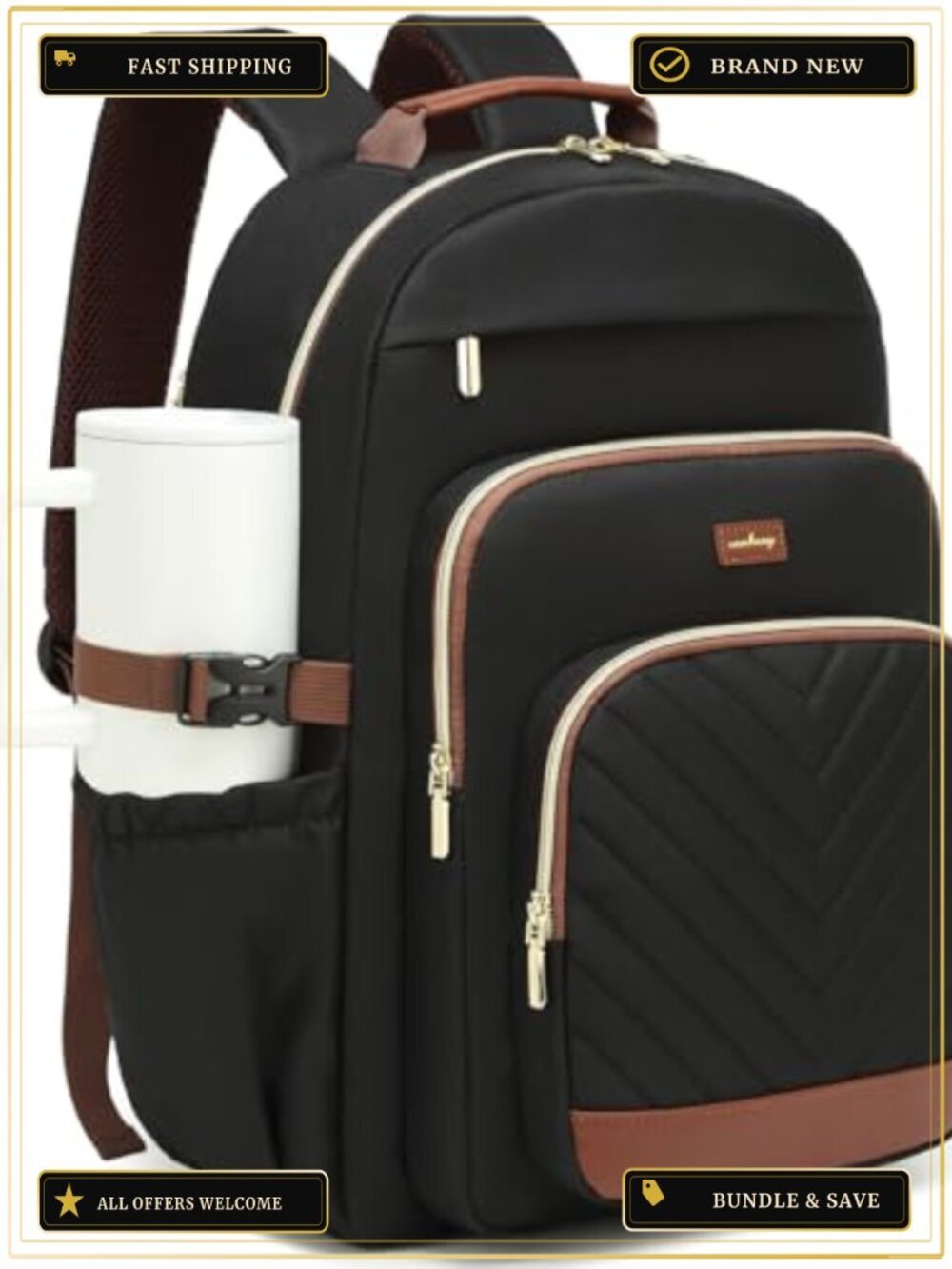 Large Backpack for Women Multi Compartment Laptop Bag with USB Port and Water